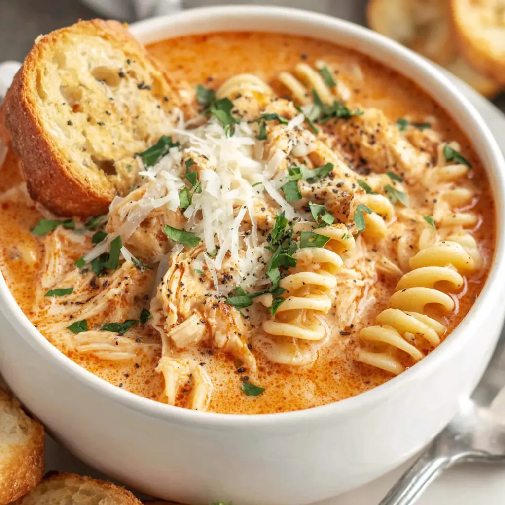 Crockpot Chicken Parmesan Soup