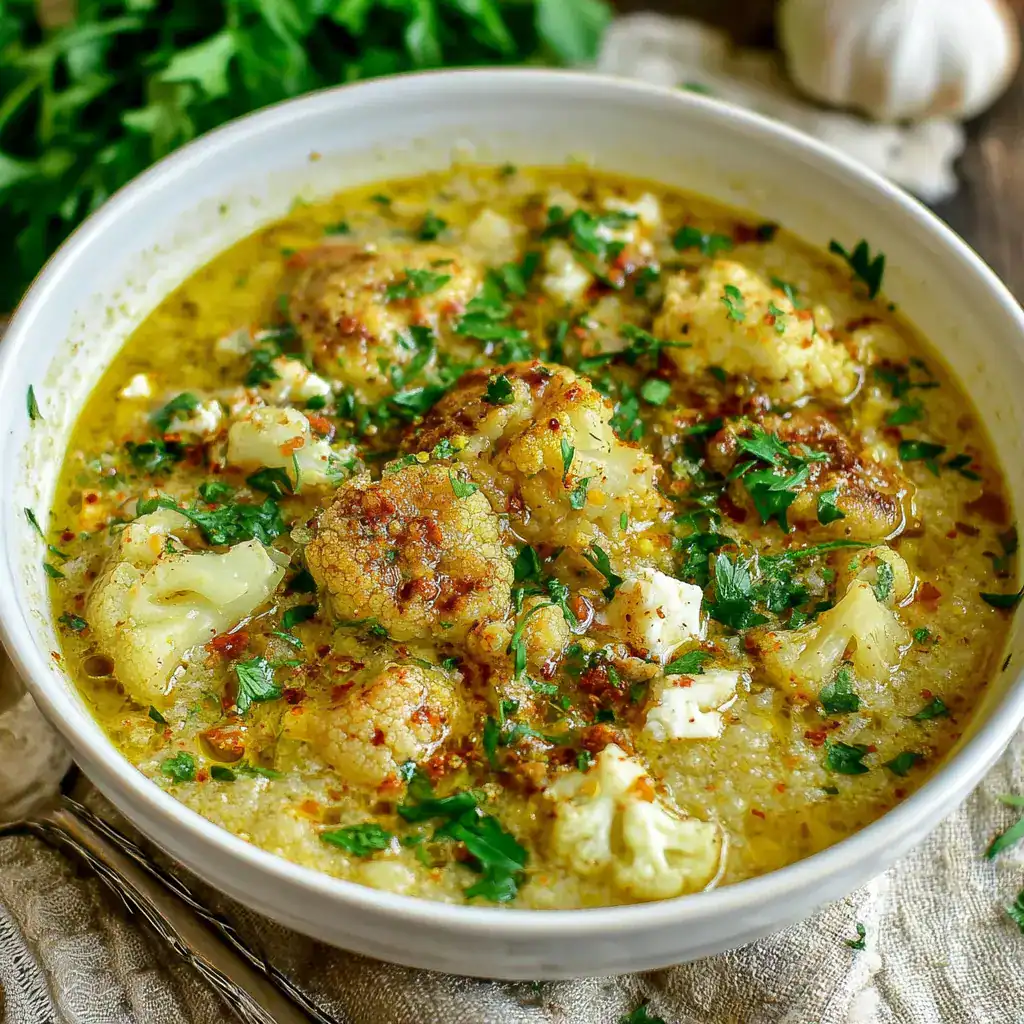 Mediterranean Cauliflower Soup