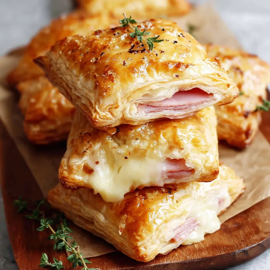 Ham and Cheese Puff Pastry Pockets