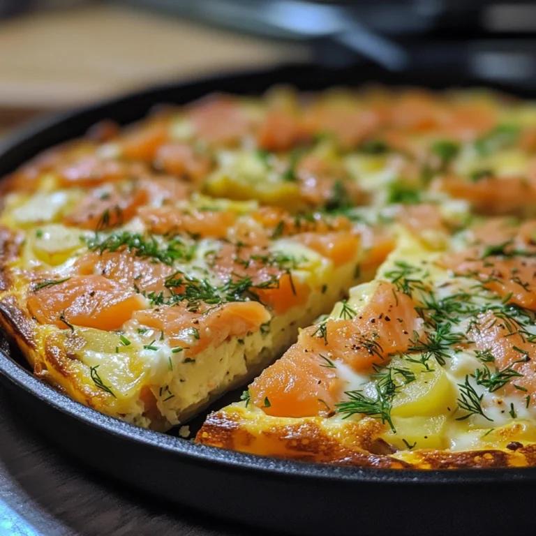 Smoked Salmon Frittata with Herbed Cream and Potatoes