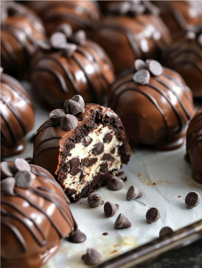 Chocolate Chip Cookie Dough Brownie Bombs Recipe