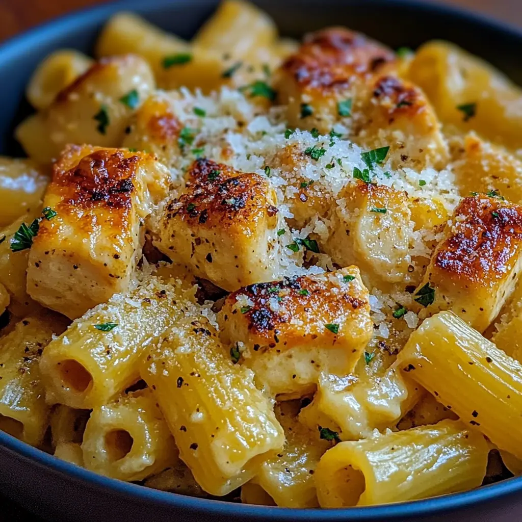 Garlic Butter Chicken with Rigatoni and Parmesan Easy Recipe