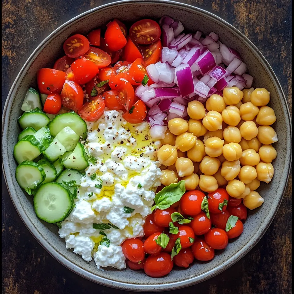 Cottage Cheese and Chickpea Salad Bowl Recipe for Easy Meals