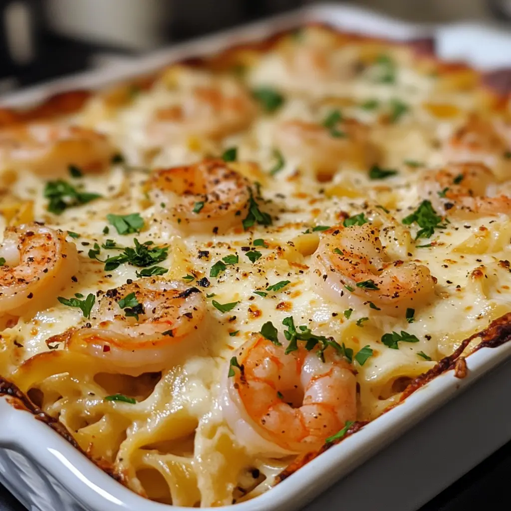 Shrimp Scampi Pasta Bake Recipe with Easy, Cheesy Flavor