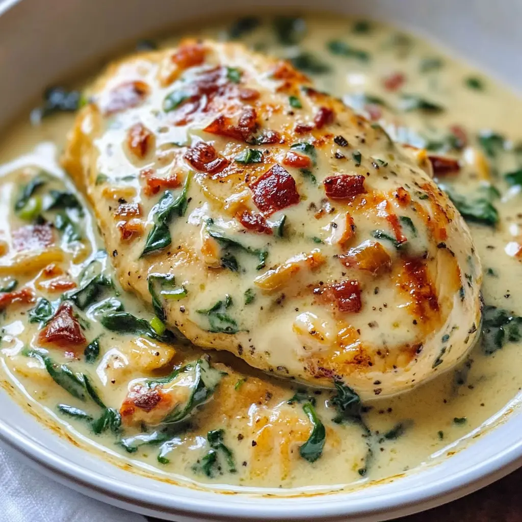 Creamy Chicken Breast in Spinach Parmesan Sauce Recipe