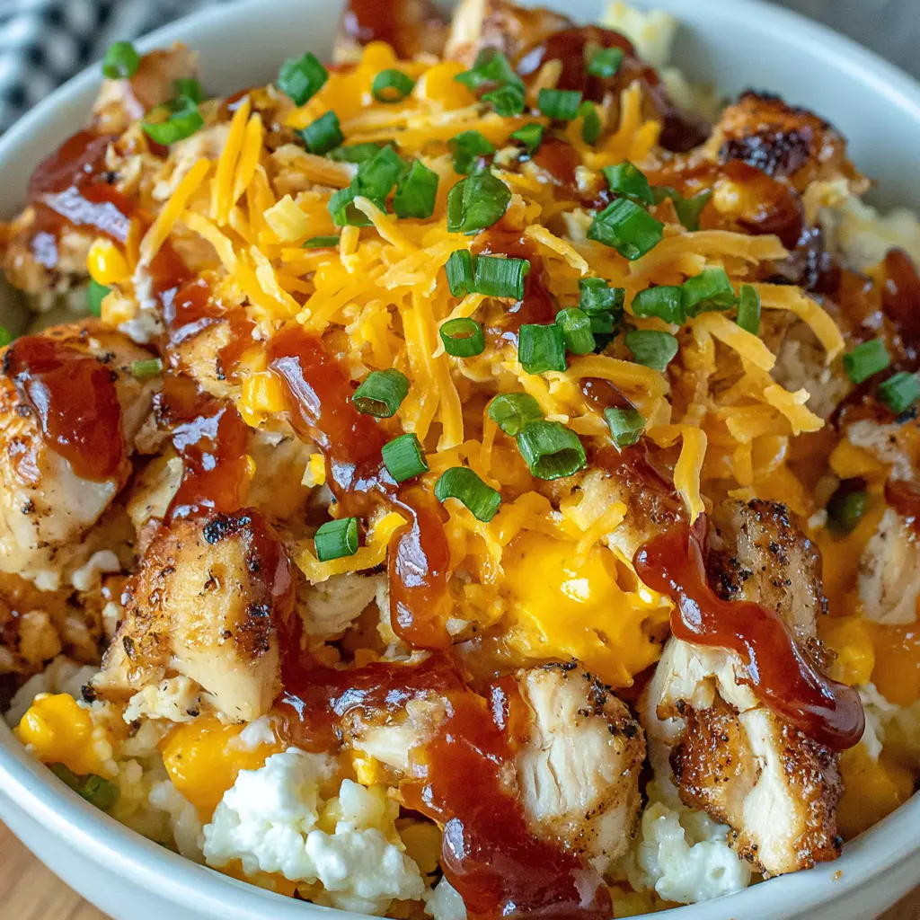BBQ Chicken Cottage Cheese Bowl